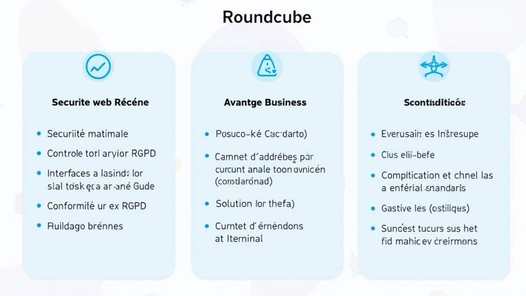 Infographie comparant Roundcube avec les solutions webmail concurrentes