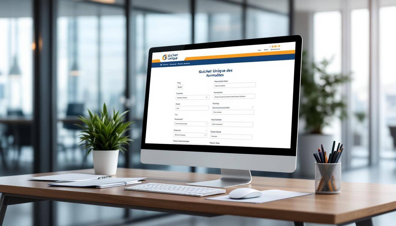 Interface du Guichet Unique INPI pour les formalités d'entreprise