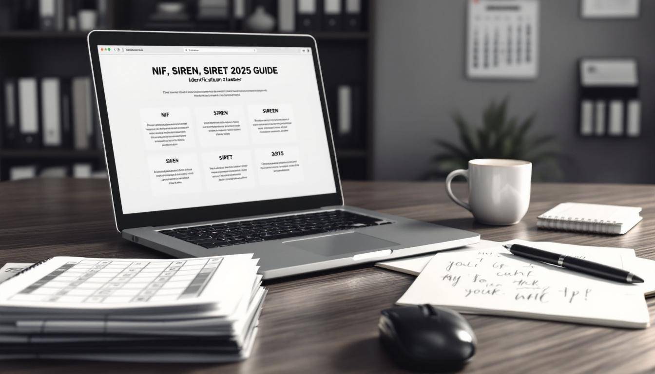 Documents administratifs d'entreprise avec numéros d'identification