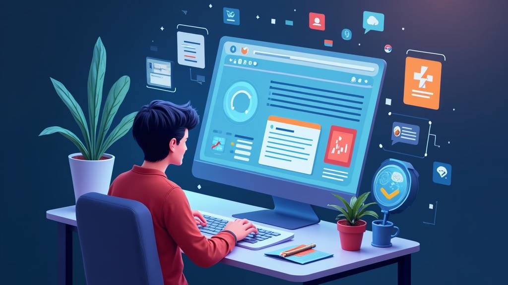 Illustration des tendances web 2025 : design minimaliste, motion design, accessibilité